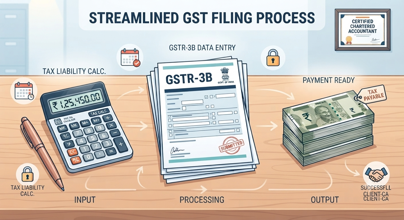 GST tax interest calculation concept india