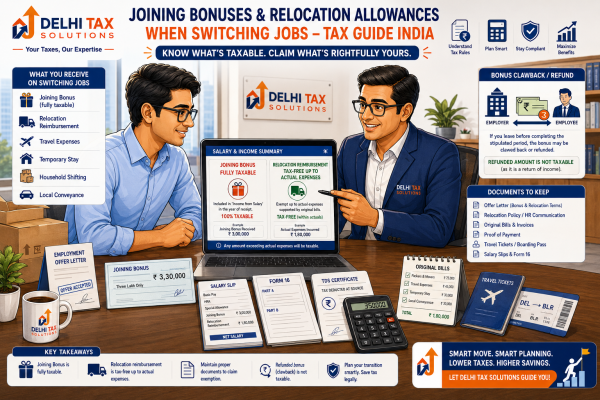 Tax treatment of joining bonus and relocation allowance for employees switching jobs in India