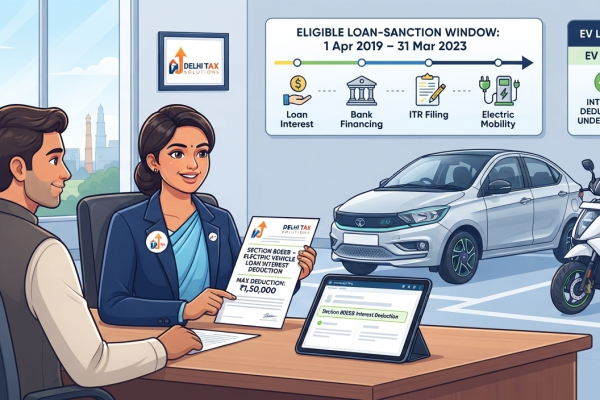 Electric vehicle loan tax benefit under Section 80EEB showing up to ₹1.5 lakh interest deduction for eligible EV loans
