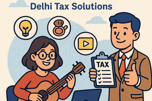Social media influencer filing ITR 2025 with Delhi Tax Solutions